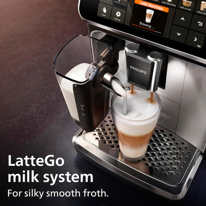 5400 Series Bean to Cup Coffee Machine EP5446/70–12 Coffee Varieties,LatteGo Milk Frother,Fastest-to-Clean,Ceramic Grinder,Fully Automatic Espresso & Cappuccino maker–Black